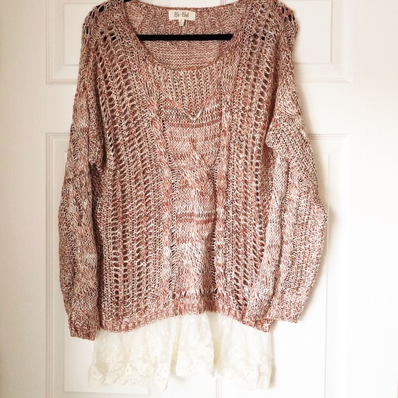ModCloth Sweater with Lace Trim - Picture 1 of 4
